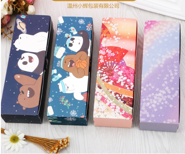 โปรโมชั่น//กล่องทรงยาว เปิดบน 7x21x5 ซากุระ พัดญี่ปุ่นสีชมพู