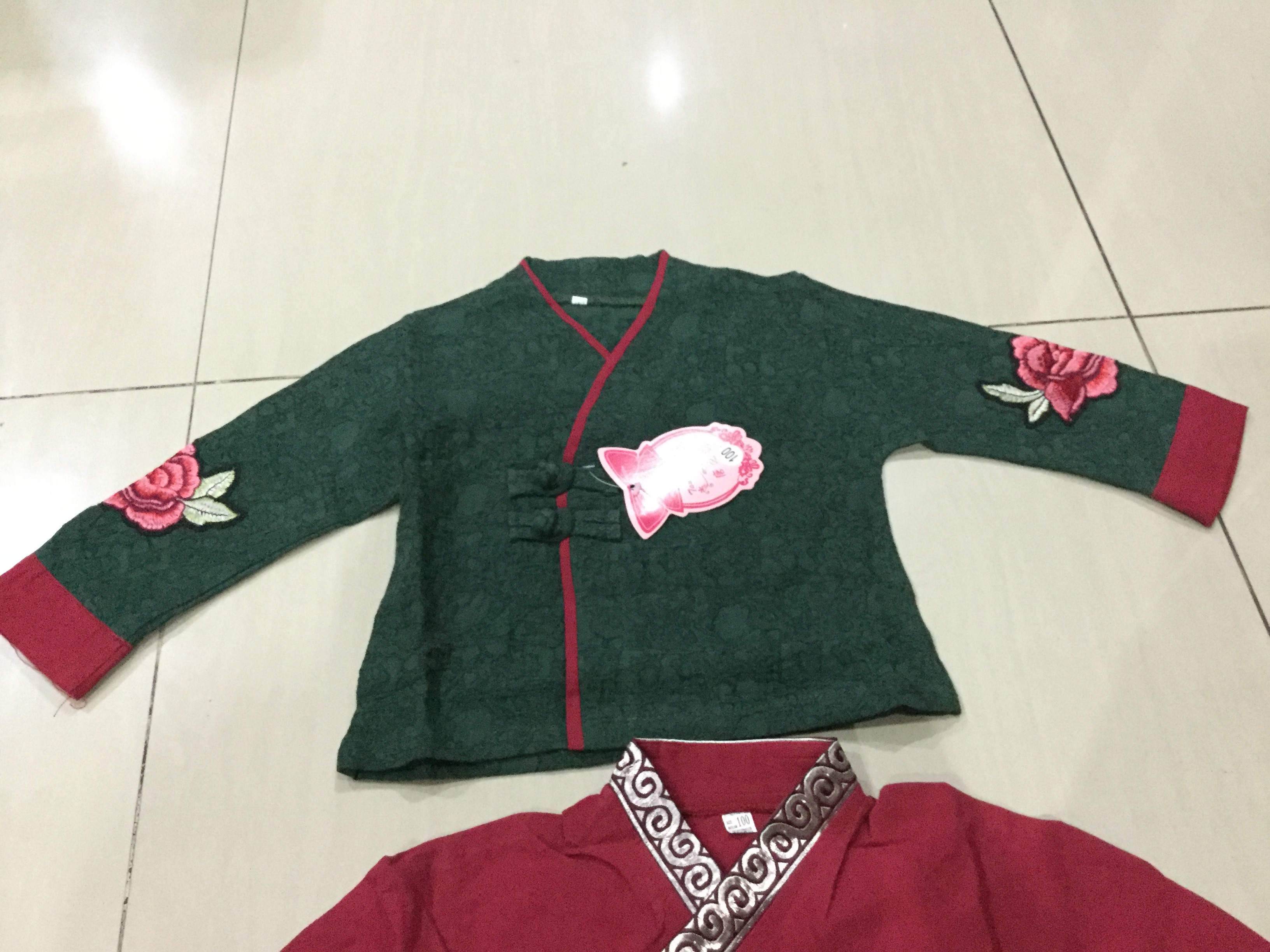 เสื้อคลุมสาวน้อย ผ้าฝ้าย สีเขียวรหัส DG 58 สินค้าพร้อมส่ง