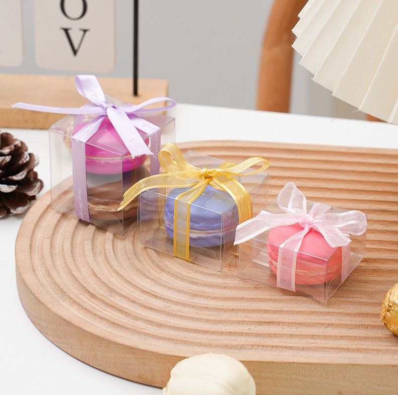 กล่องมาการองใส่ 1 ชิ้น 5.5 x 5.5 + 3.5 พลาสติกใส แพค 5 ใบ