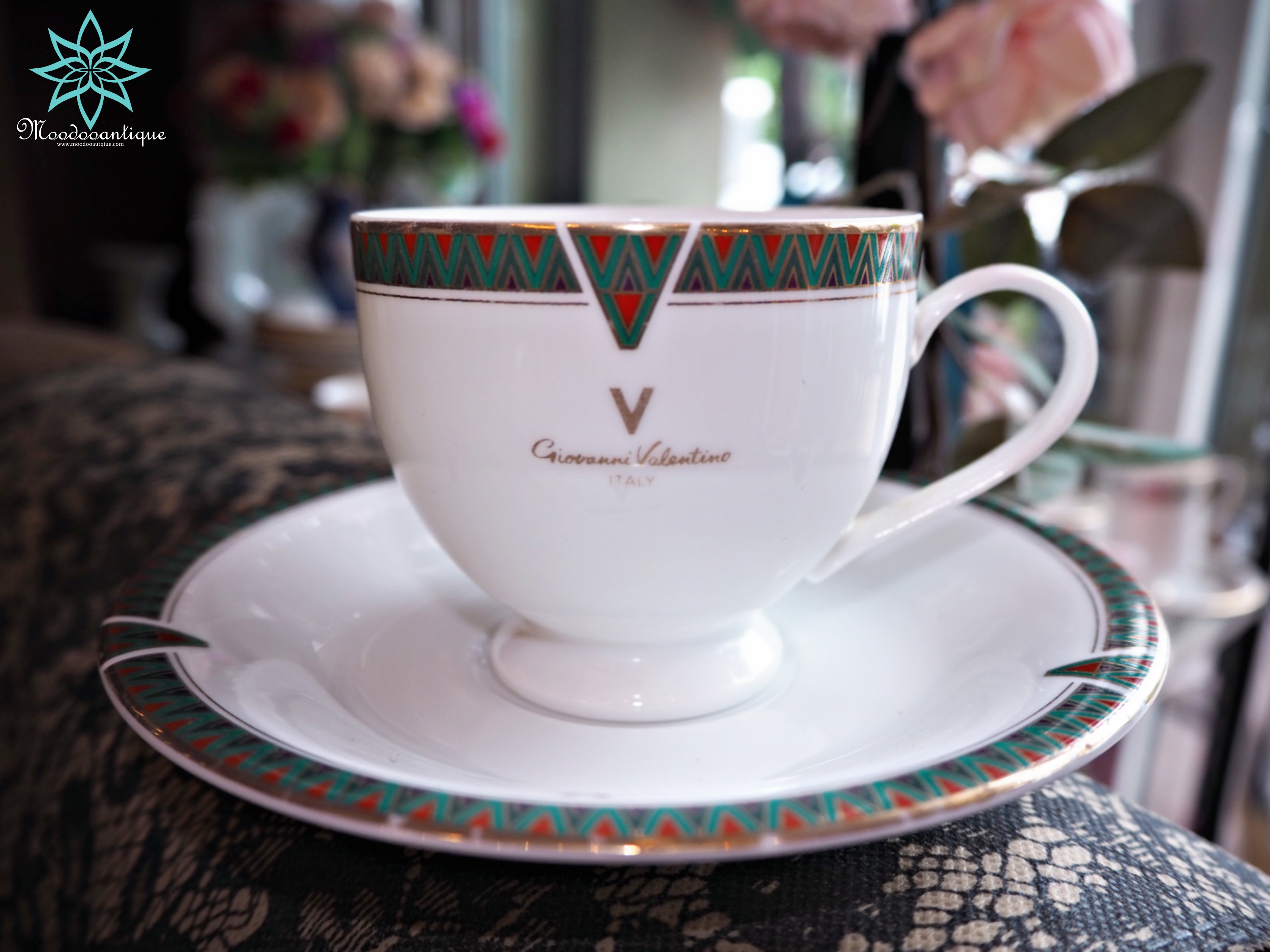 Giovanni valentino cup and saucer MOMOYAMA ITALY ถ้วยชาและจานรอง