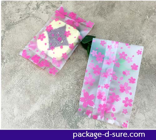 โปรโมชั่น//ถุงซีลกลาง ขอบเรียบ เนื้อกึ่งขุ่น 7x10 ลายดอกซากุระ แพ็ค 100 ใบ