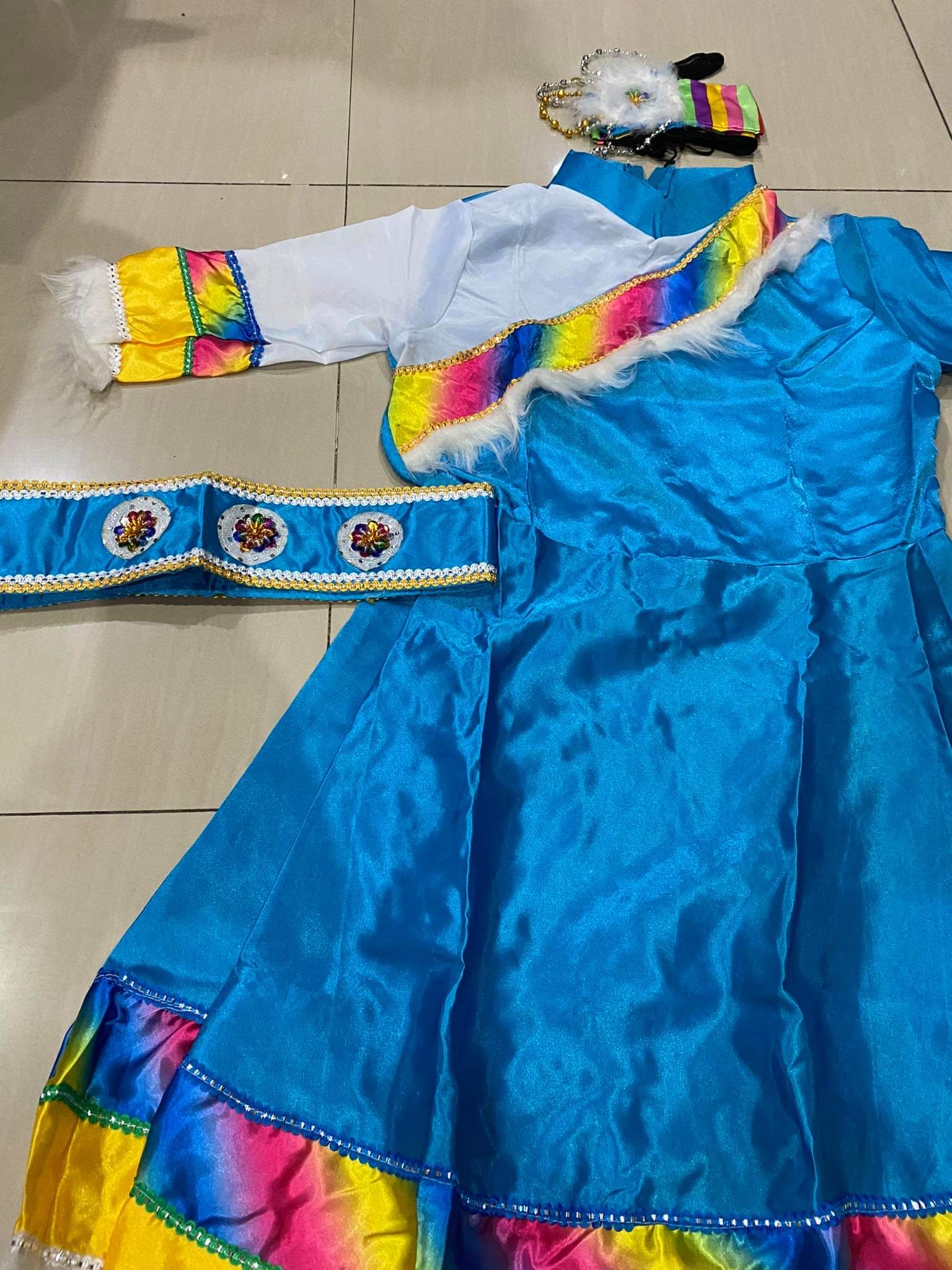 ชุดทิเบต สีฟ้า รหัส DO 49