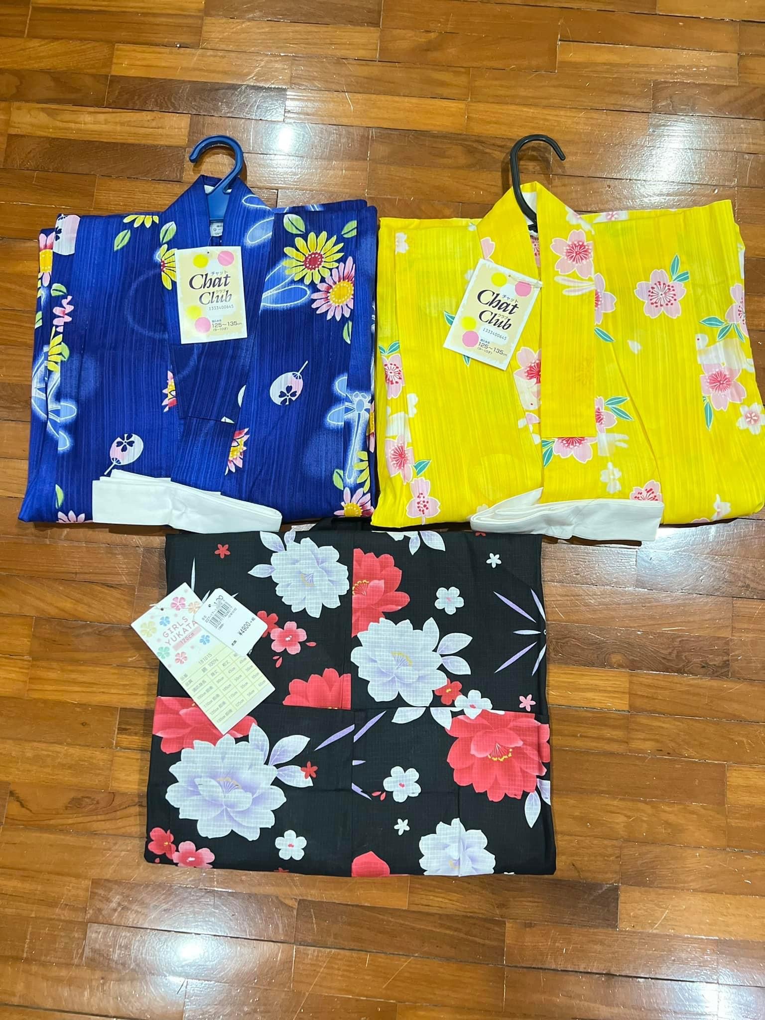 ยูกะตะสาวน้อย ป้ายญี่ปุ่น สีเหลือง 9-10ขวบ