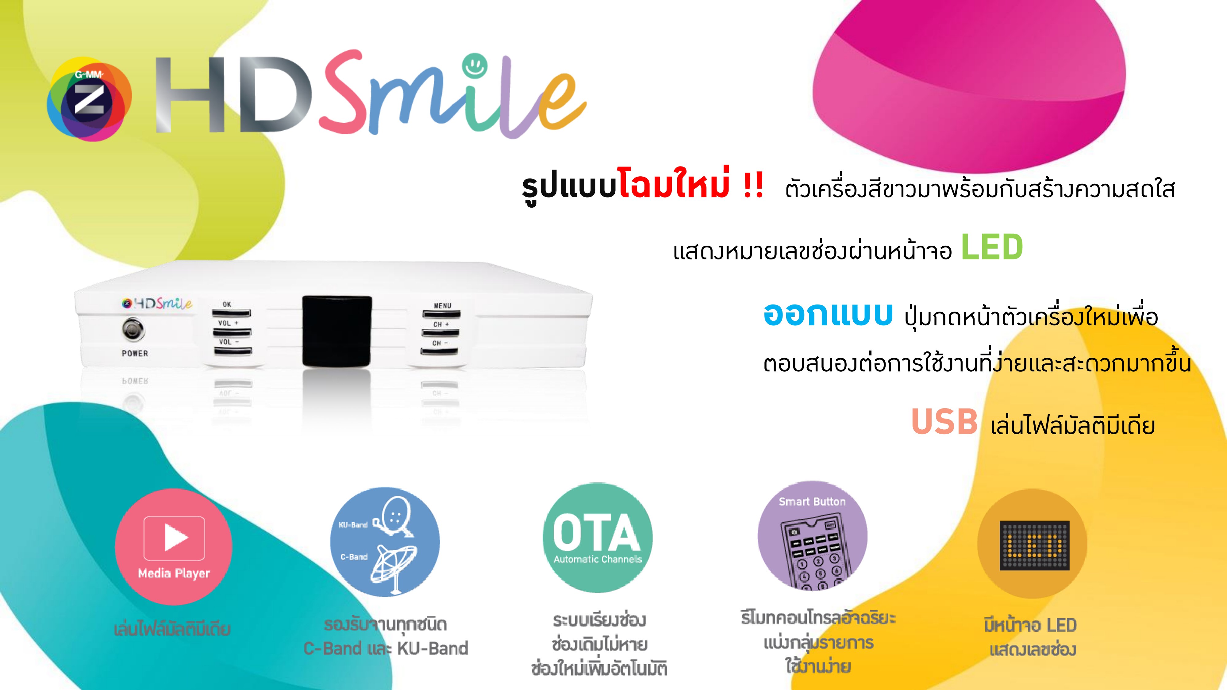 ชุดจานพร้อมติดตั้ง จานทึบ KU-Band Gmmz รุ่น Gmmz hd smile