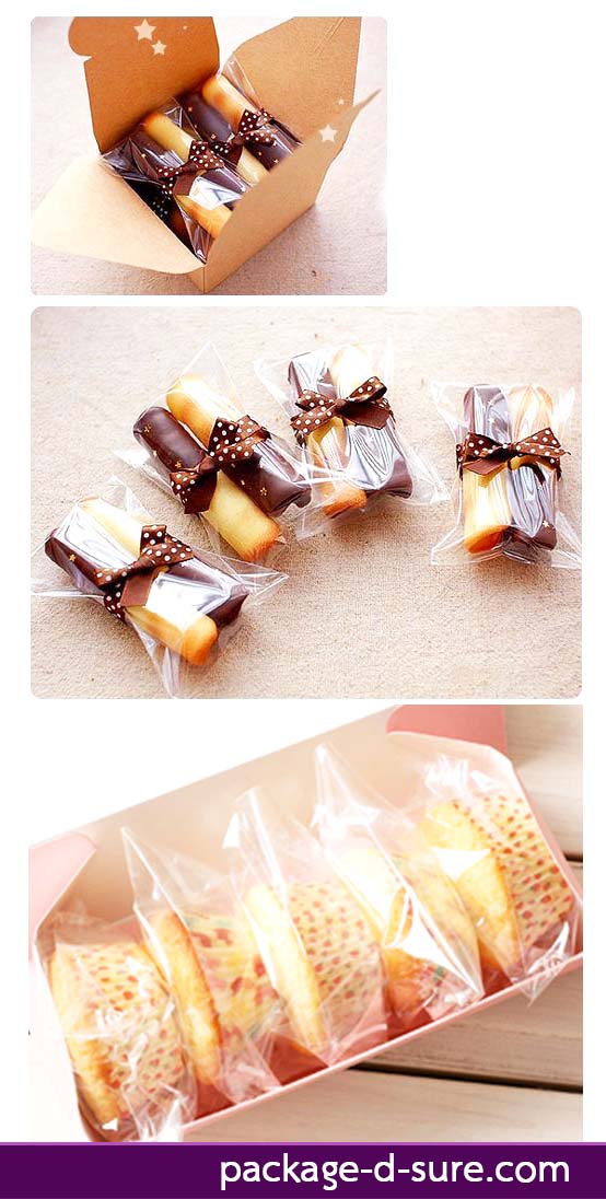 ถุงคุกกี้ แถบกาว 8x10 แบบยาว หน้าหลังใส แพ็ค 100 ใบ