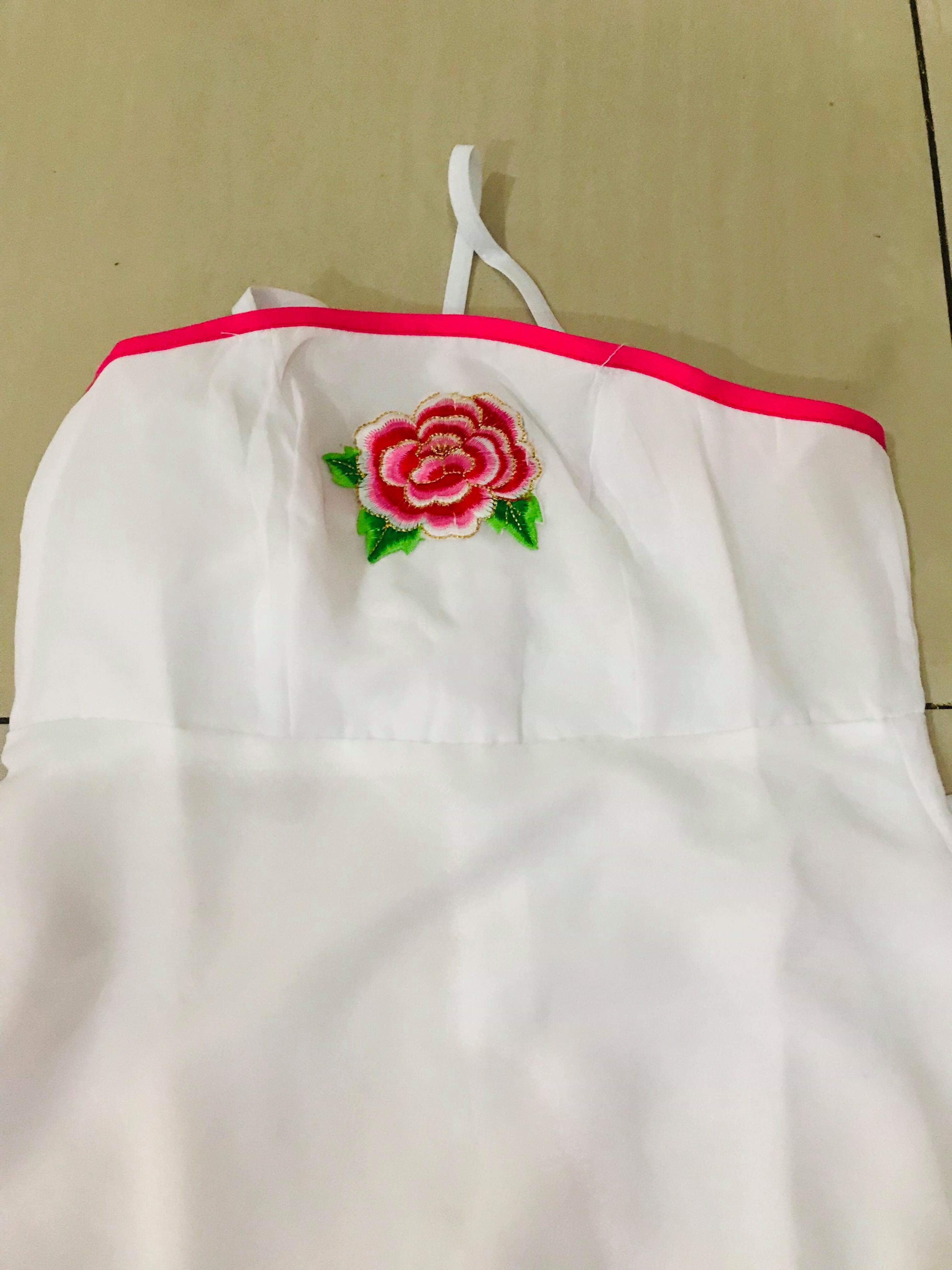 ชุดจีนฮั่นสีชมพูลายปัก รหัส HA65 สินคเาพร้อมส่ง