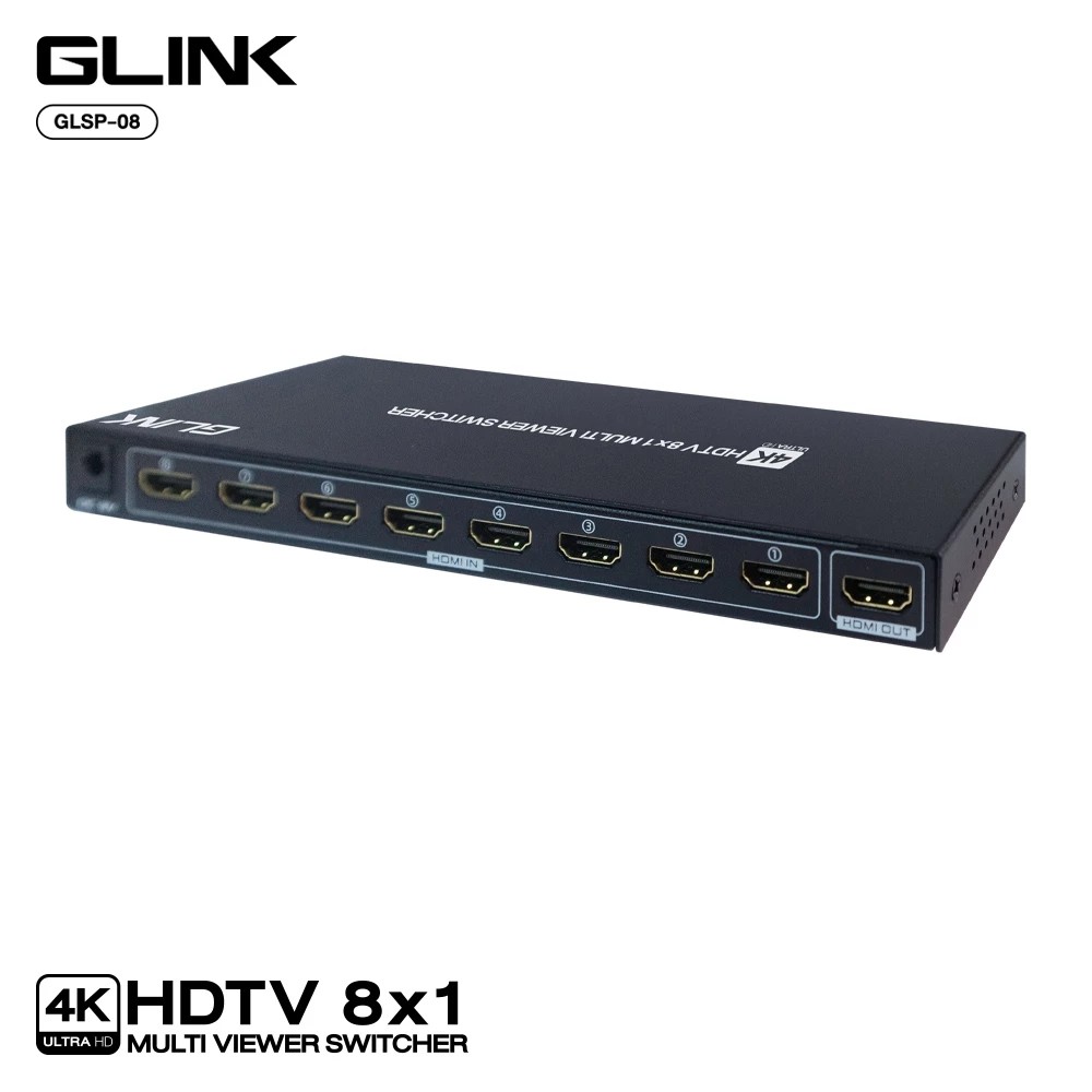 GLSP-08 HDMI Multi Viewer Switch 4K@30Hz กล่องรับสัญญาณ HDMI เข้า4อุปกรณ์ รวมสัญญาณภาพใ ห้ออกหน้าจอเดียว