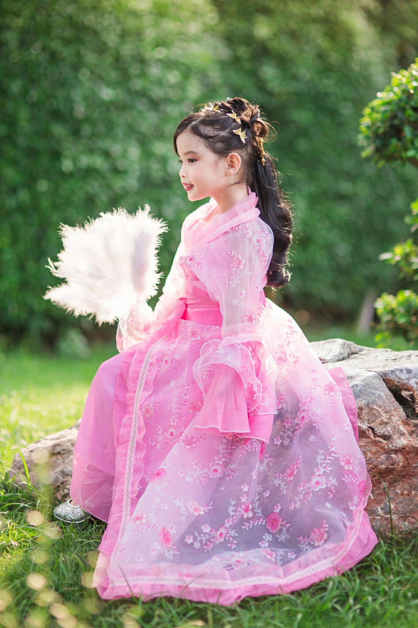 ชุดจีนเด็กฮั่นสีชมพู รหัส /ZZ90สินค้าพร้อมส่ง