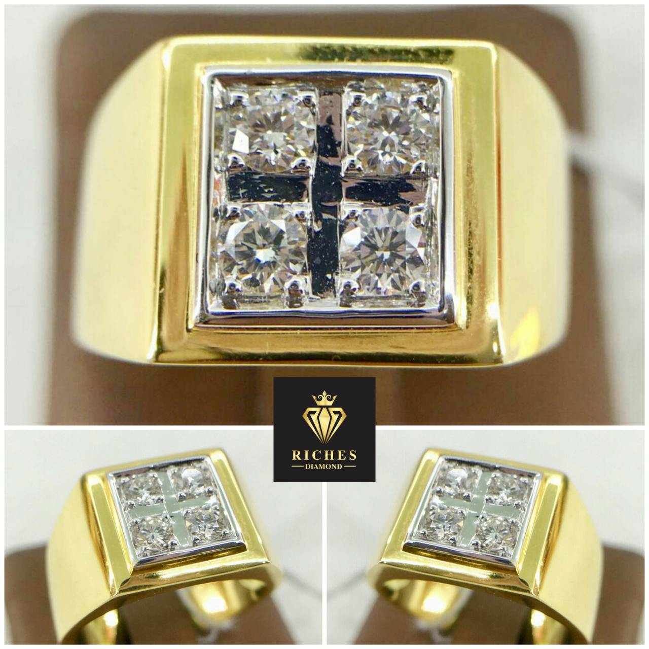 แหวนเพชรผู้ชายแท้ 0.44 cts