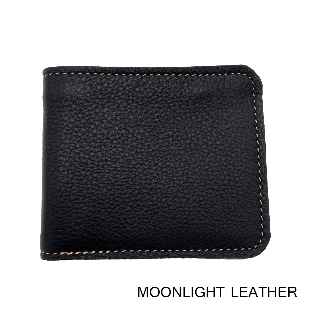 กระเป๋าสตางค์หนังแท้ Moonlight รุ่น Hercules แฮนด์เมด หนังนุ่มมาก ราคาประหยัดแต่ทนทานสุดๆ สีดำ มีกล่องพร้อมเป็นของขวัญ