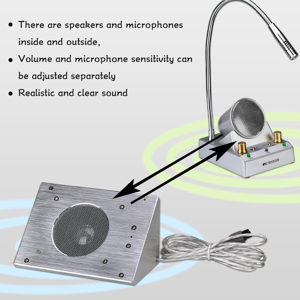 TW 105 Window Intercom with Outdoor Desk and Speaker 5W แบบ Dual เคาน์เตอร์อินเตอร์คอม Intercom Dual-Way Counter ระบบอินเตอร์โฟนสำหรับ Bank สำนักงาน