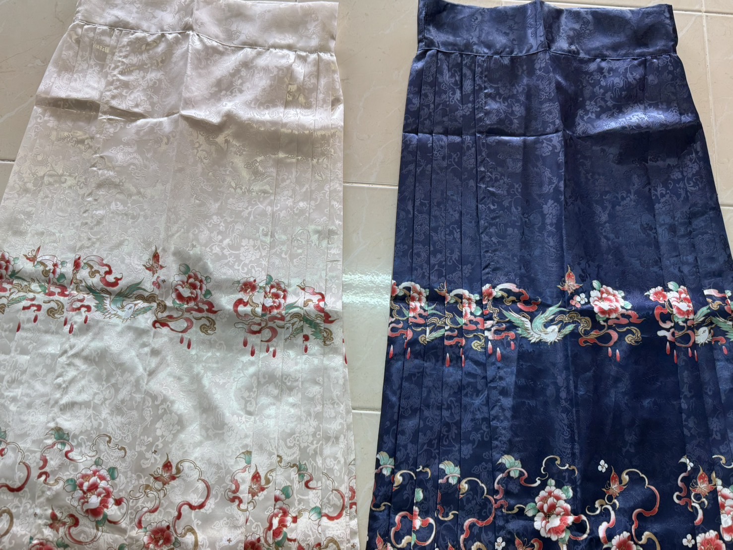 กระโปรงหม่าเมี่ยนยาว สีน้ำเงิน รหัส514