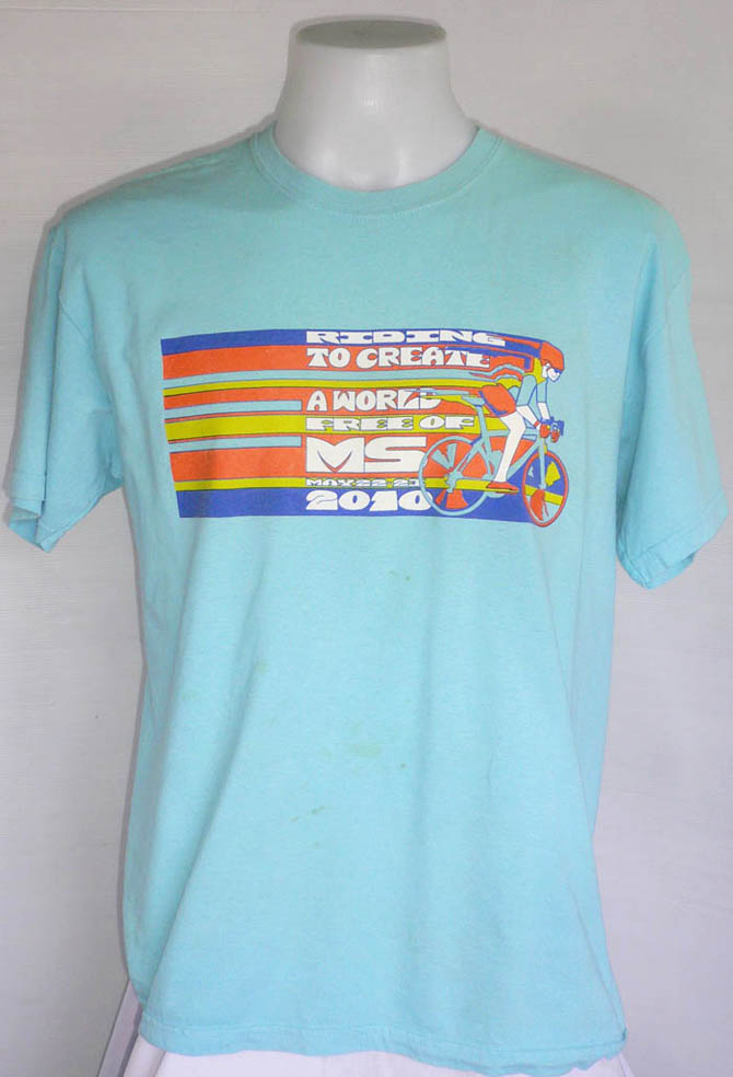 เสื้อยืดจักรยาน BIKE MS 2010 ไซส์ L รอบอก 44 นึ้ว