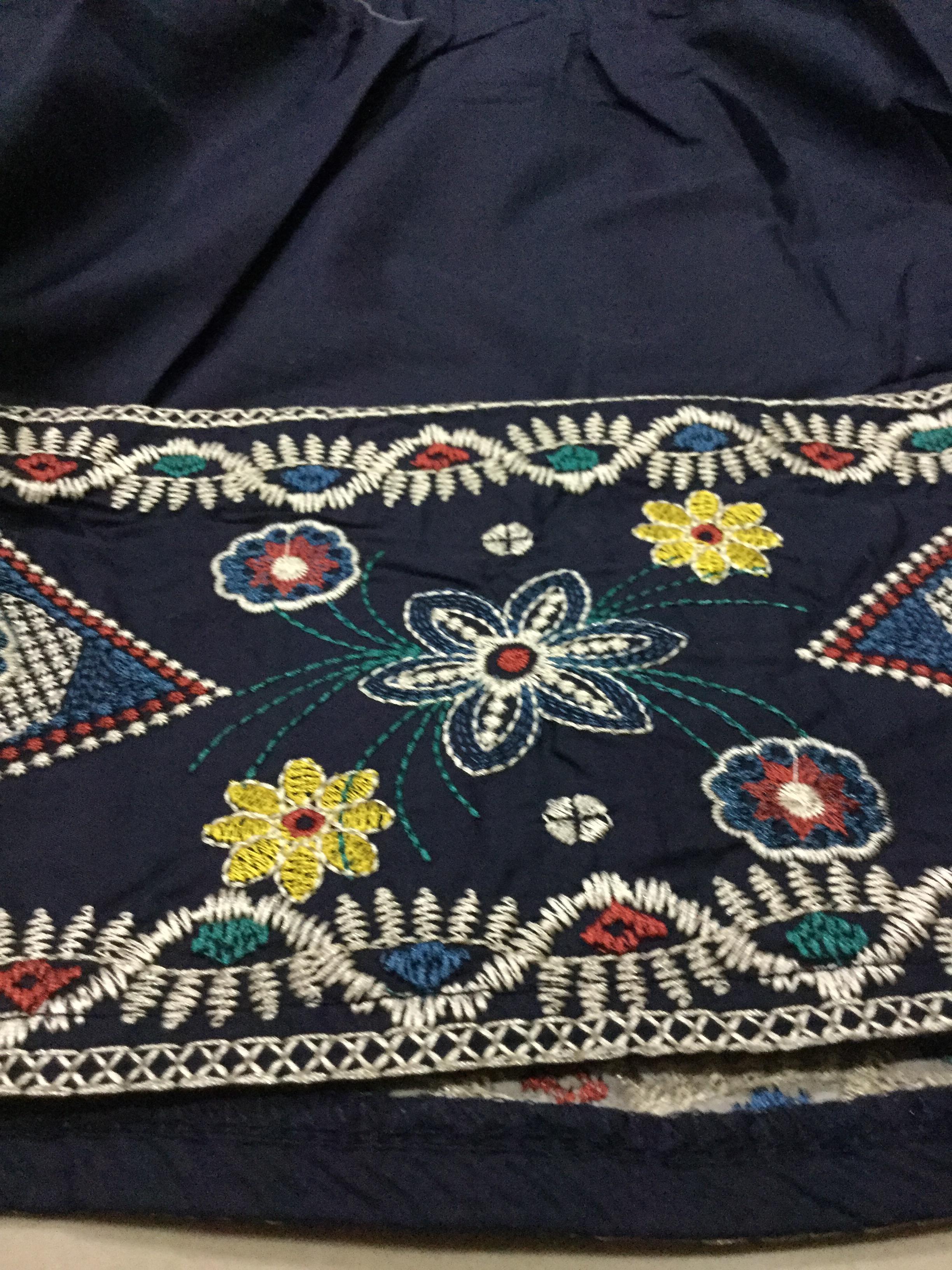 เดรสสั้นสีน้ำเงินผ้าร่ม เนื้อดี ใส่สบาย รหัสOU 98