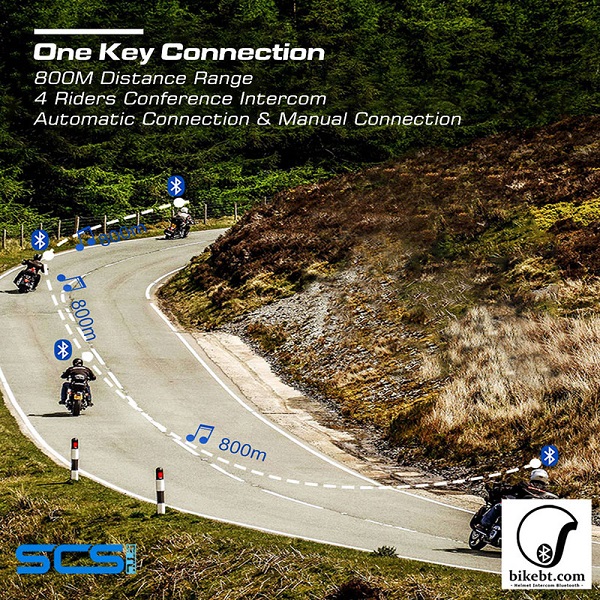 SCS S11 บลูทูธติดหมวกกันน็อคมีกล้อง Motorcycle Helmet Bluetooth (Conference Intercom + Action Camera) แพคเดี่ยว