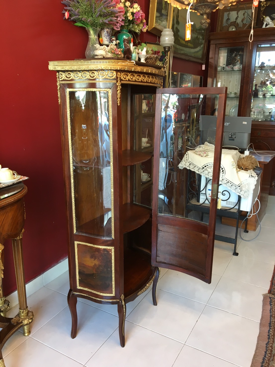ตู้โชว์ Antique French Vernis Martin Cabinet ORIGINAL