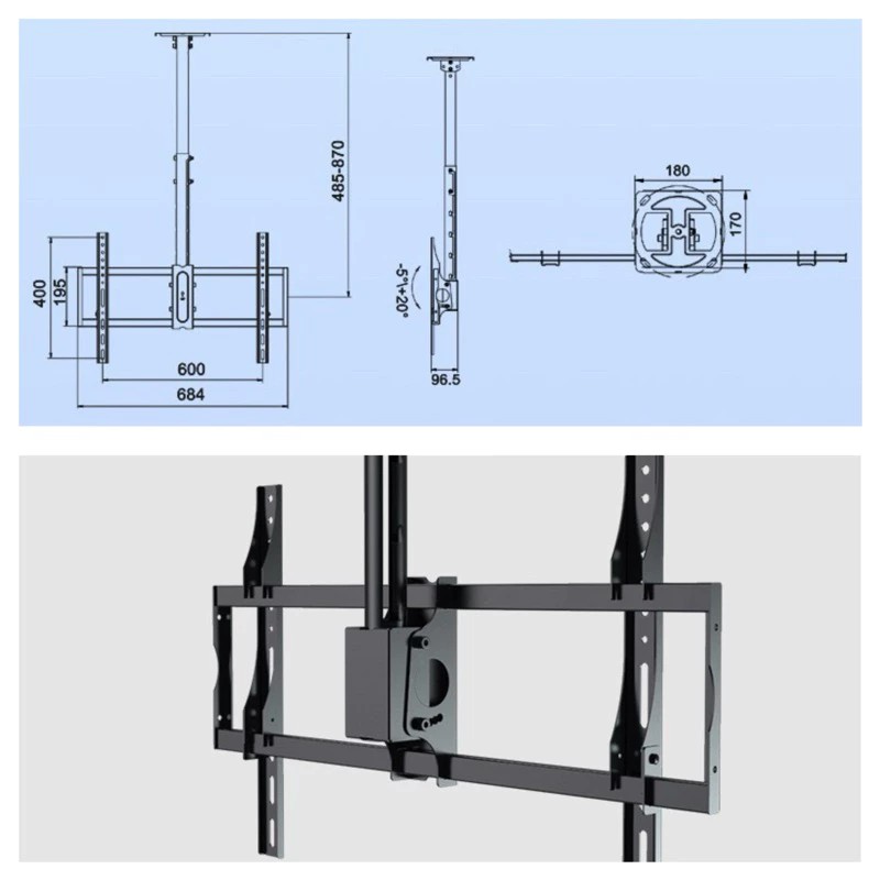 KLC-T1 ขาแขวนทีวี ติดเพดาน รองรับทีวี32-80“ หมุนซ้ายขวาได้ งานคุณภาพ ยี่ห้อ KALOC