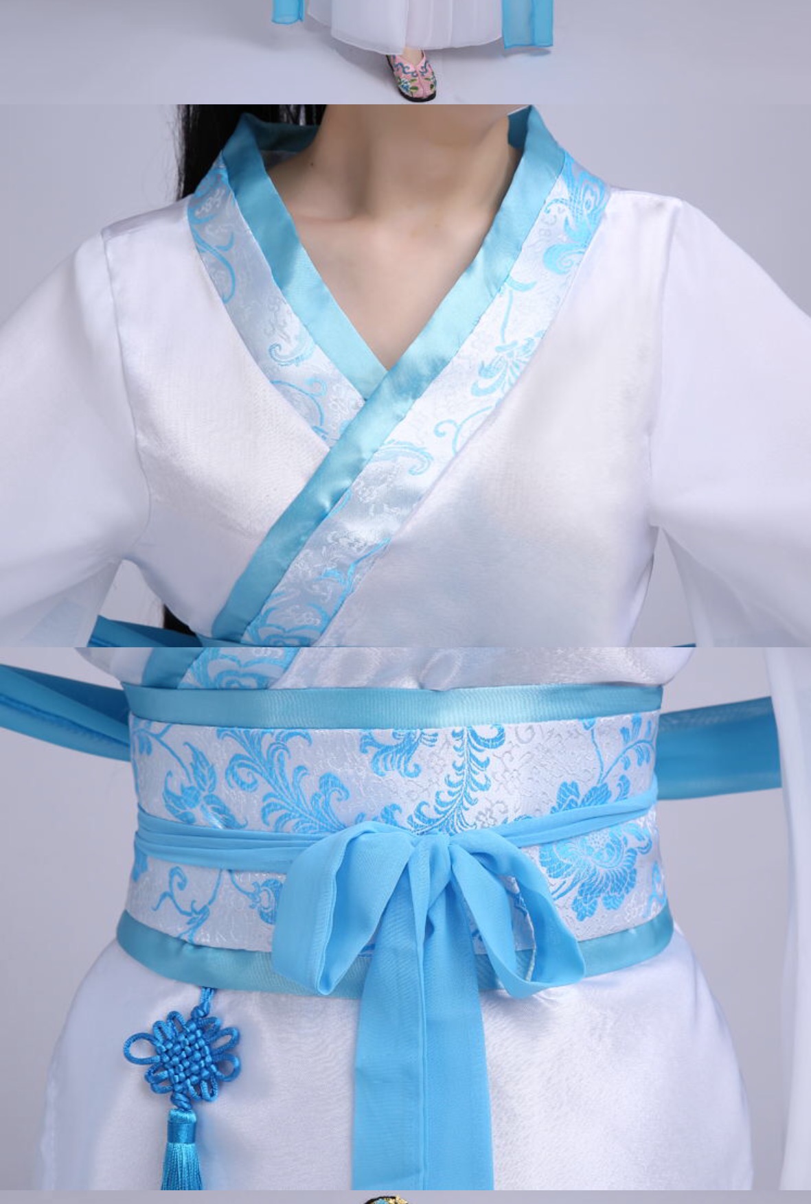 ชุดจีนสตรีฮั่นโบราณสีชมพู สีฟ้า สีม่วง รหัส MN 58 สินค้าพร้อมส่ง
