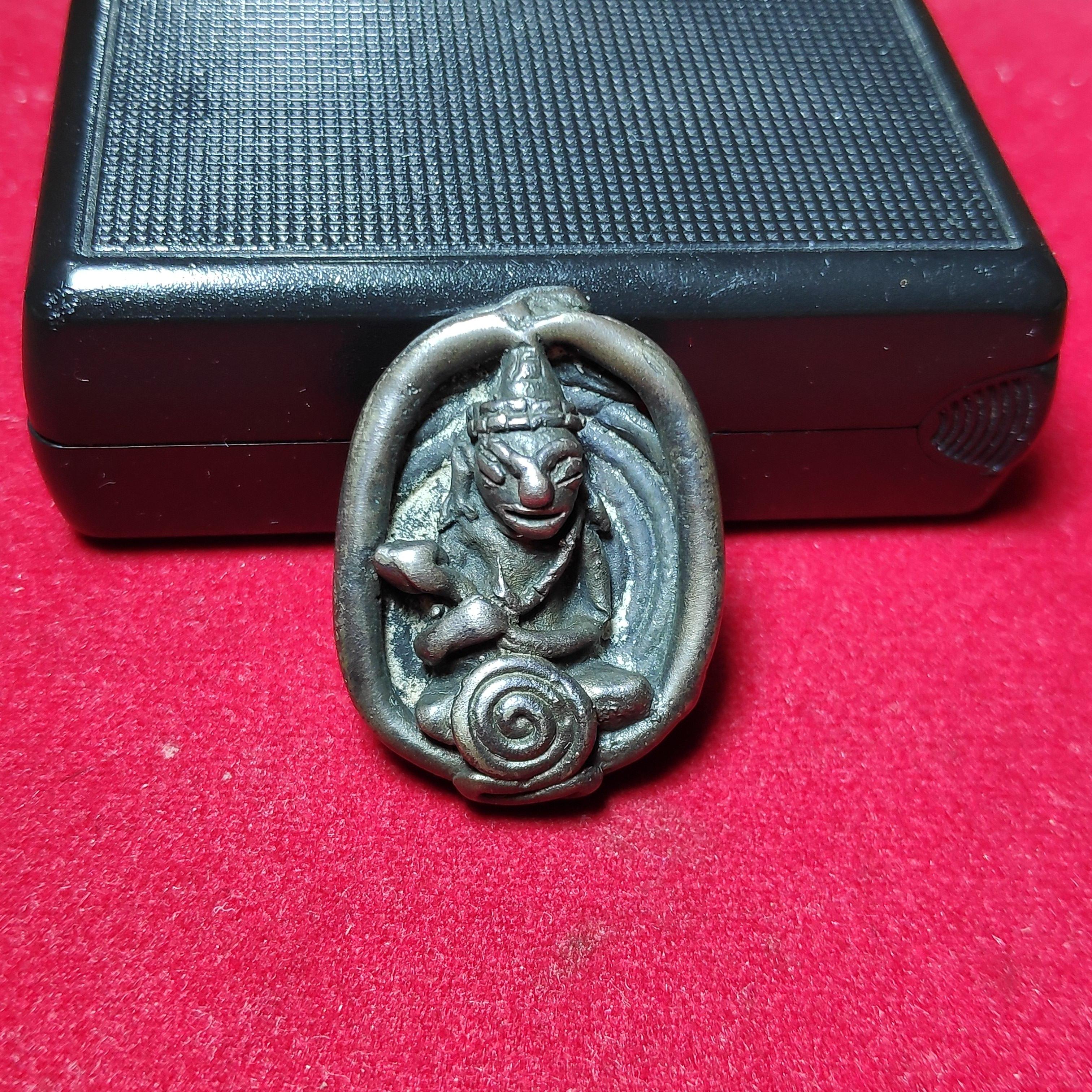 พระอุปคุตหลังยันต์หลวงพ่อยิ้ววัดบางเเขมเนื้อสัมฤทธิ์