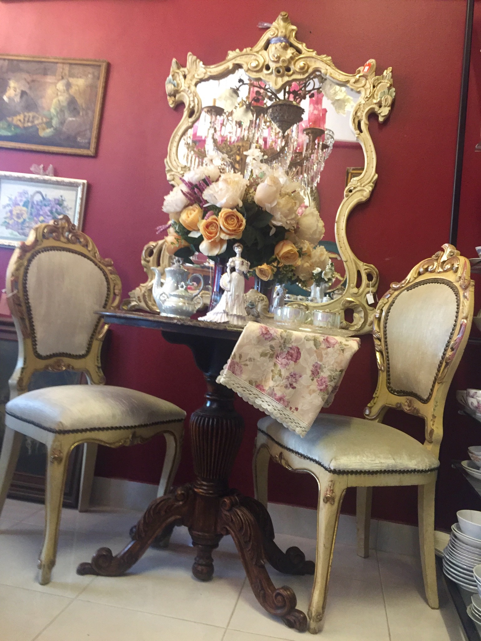 Italian Rococo Painted Mirror