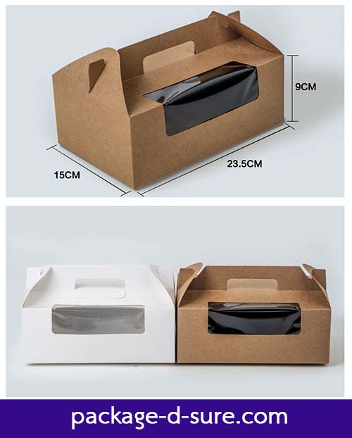 กล่องหูหิ้วคัพเค้ก 6 ชิ้น 15x23.5x9 สีขาว เนื้อด้าน