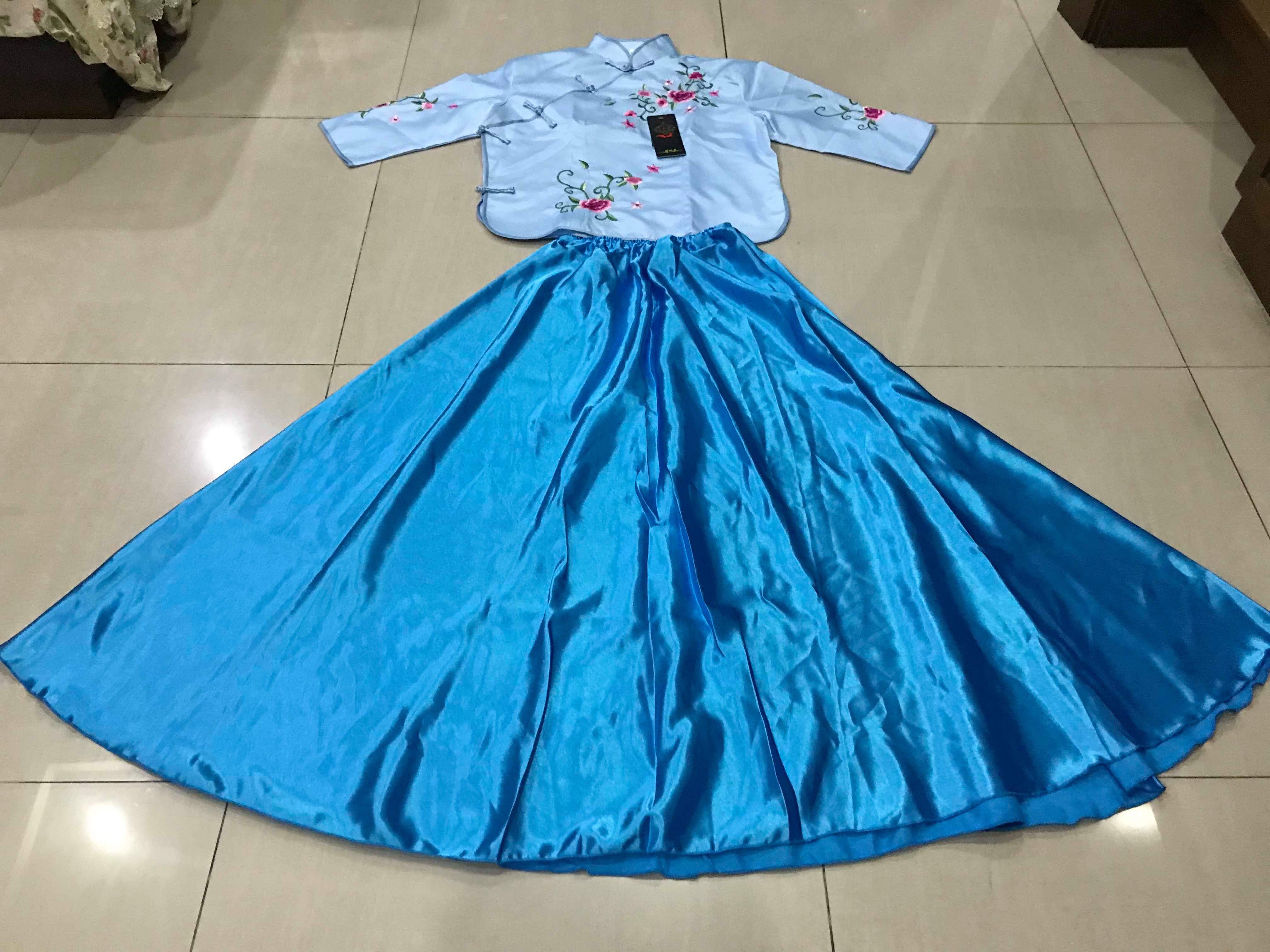 ชุด เสื้อ+กระโปรง สีฟ้า รหัส GH66. สินค้าพร้อมส่ง