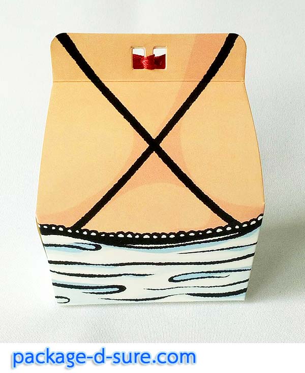 กล่องใส่ของชำร่วย ผูกโบว์ด้านหน้า 4.5x7x4.2 ลายเจ้าบ่าว เจ้าสาว