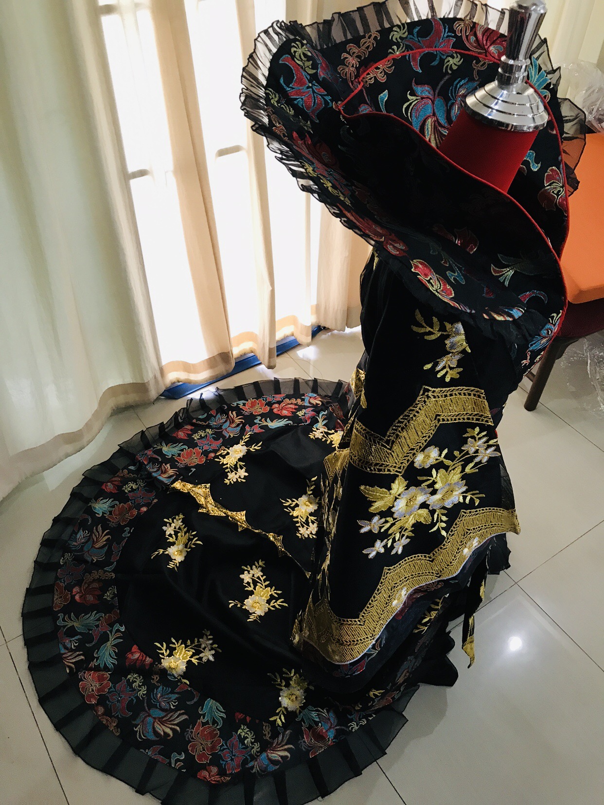 ชุดราชินีถัง สีดำ รหัส RPN 274 สินค้าพร้อมส่ง