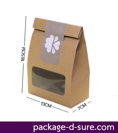 โปรโมชั่น//ถุงคราฟฐานตั้ง ไม่มีหูหิ้ว เจาะสี่เหลี่ยมใส 7x13x18.5