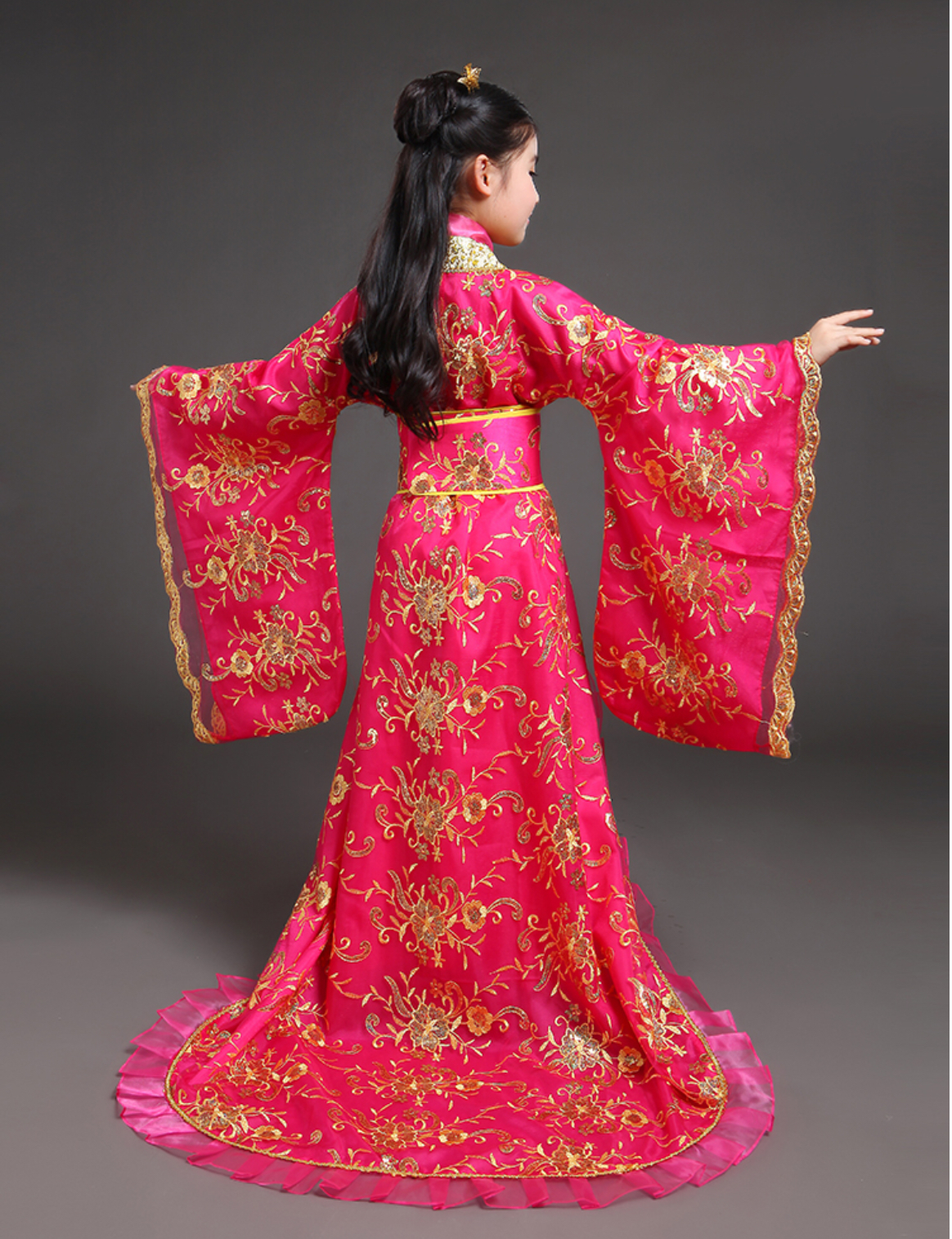 ชุดจีนฮั่นเด็ก สีชมพูเข้ม รหัส JIA134 สินค้าพร้อมส่ง