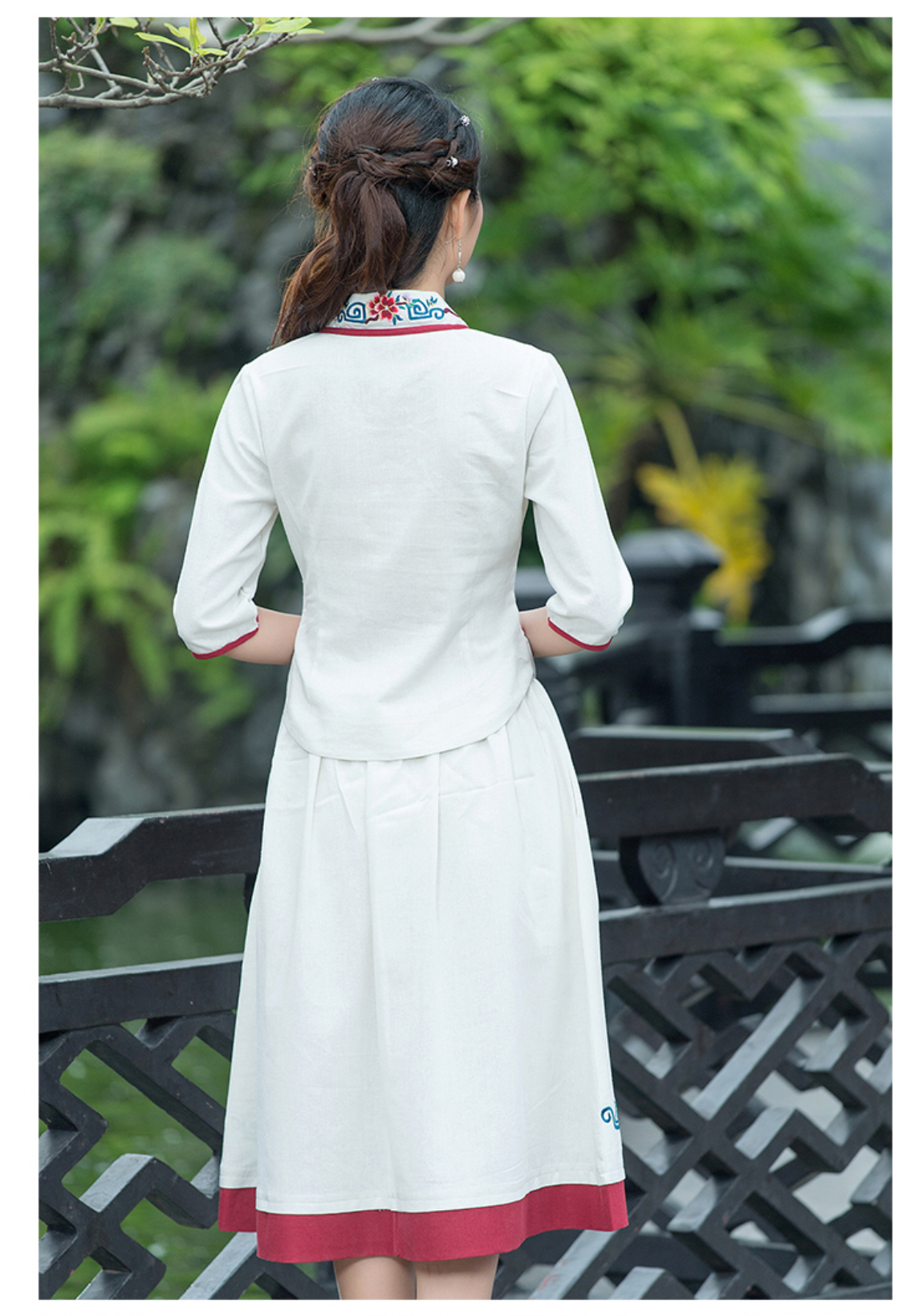 เสื้อผ้าฝ้าย เนื้อดี ใส่สบาย รหัส SN 65 สีขาว