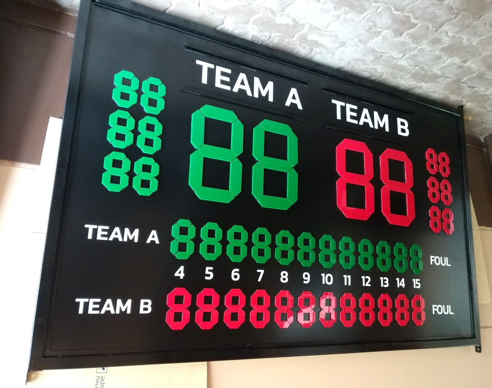 ป้ายบาสเก็ตบอล ป้ายพลิกมือ ป้ายไม้ ป้ายอะคริริค บาสเก็ตบอล แบบมี fouls