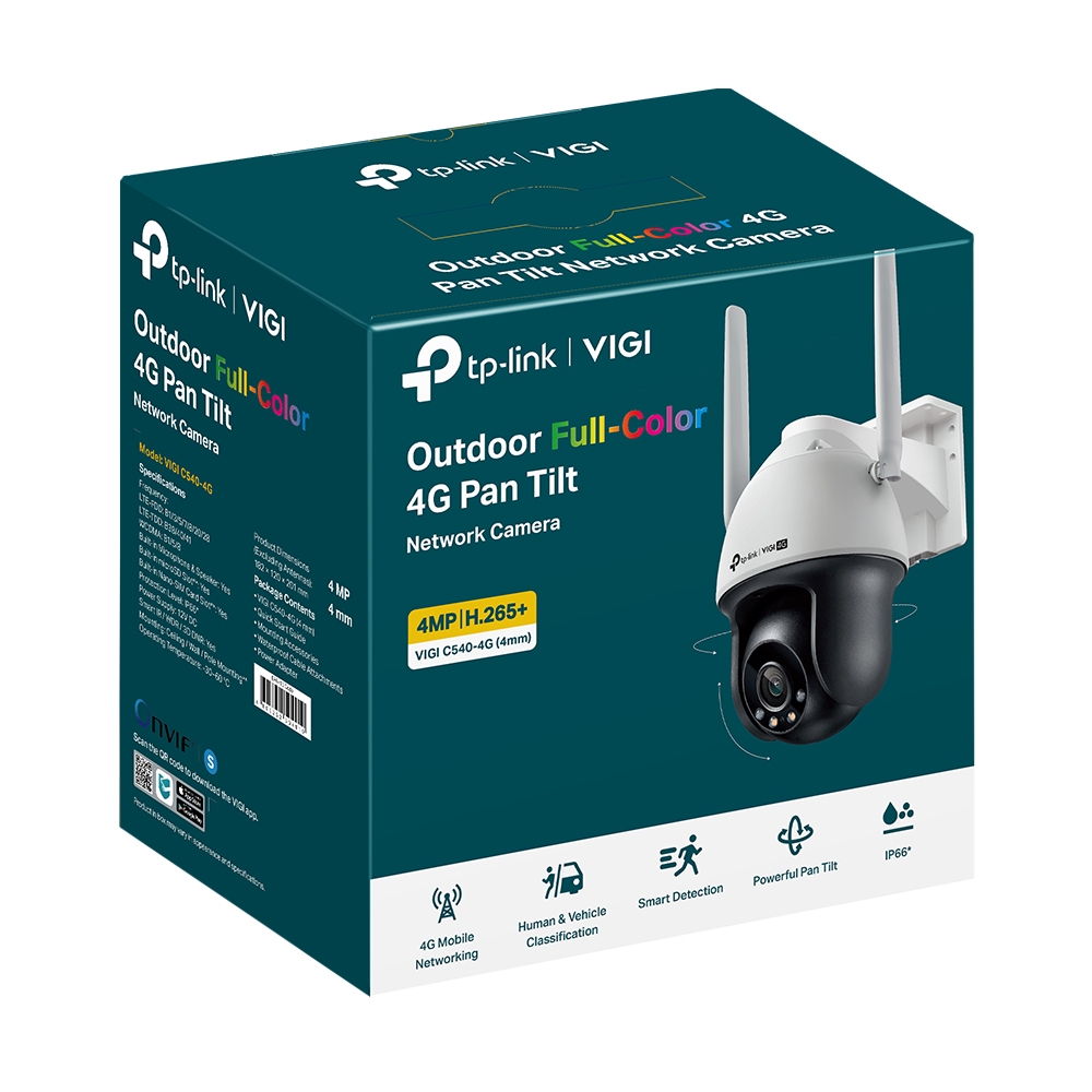 VIGI C540-4G(4mm) VIGI 4MP Outdoor Full-Color 4G Pan Tilt Network Camera