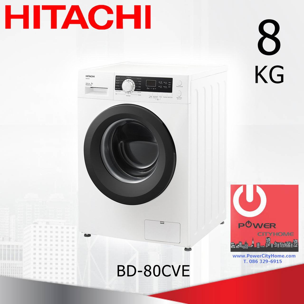 เครื่องซักผ้า Hitachi ฝาหน้า 8.0 กก. รุ่น BD-80CVE