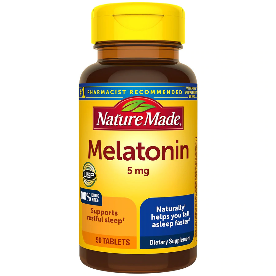 Nature Made Melatonin 5mg 90 เม็ด หมดอายุ 10/2026