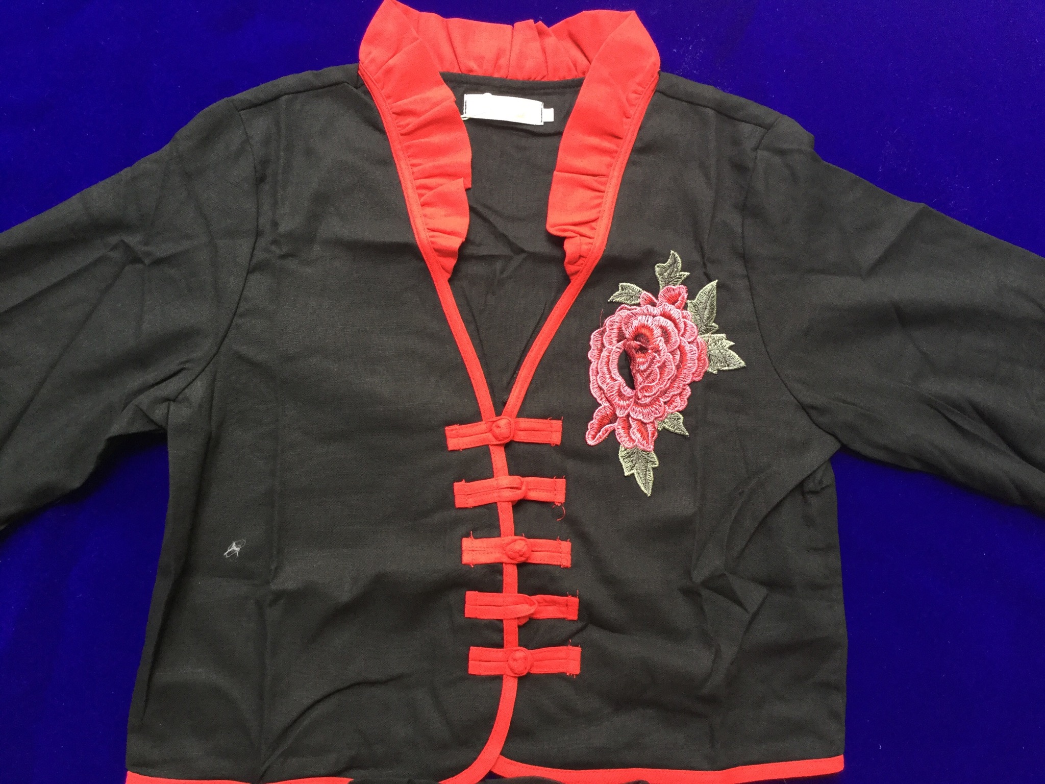 เสื้อจีนหญิง ผ้าฝ้าย สีดำ / สีแดง รหัส FREE 45 สินค้าพร้อมส่ง