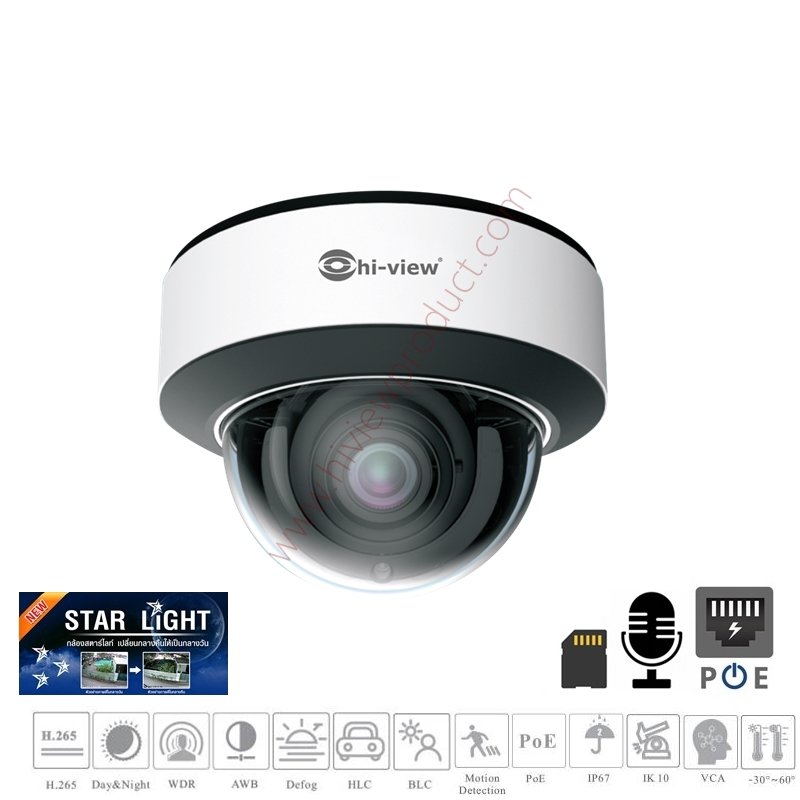 HP-97D20ABFPE-E3-AI Dome IR Camera 2MP / AI Technology 2M AI vari -focal 2 . 8 -12 ABF support SD card mic built -in Hiview ราคารวม VAT 7% รับประกันสินค้า 2 ปี,