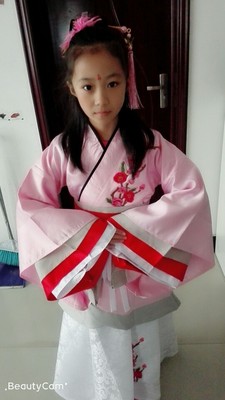 ชุดจีนฮั่น สีชมพูลายปัก รหัส QU 50 สินค้าพร้อมส่ง