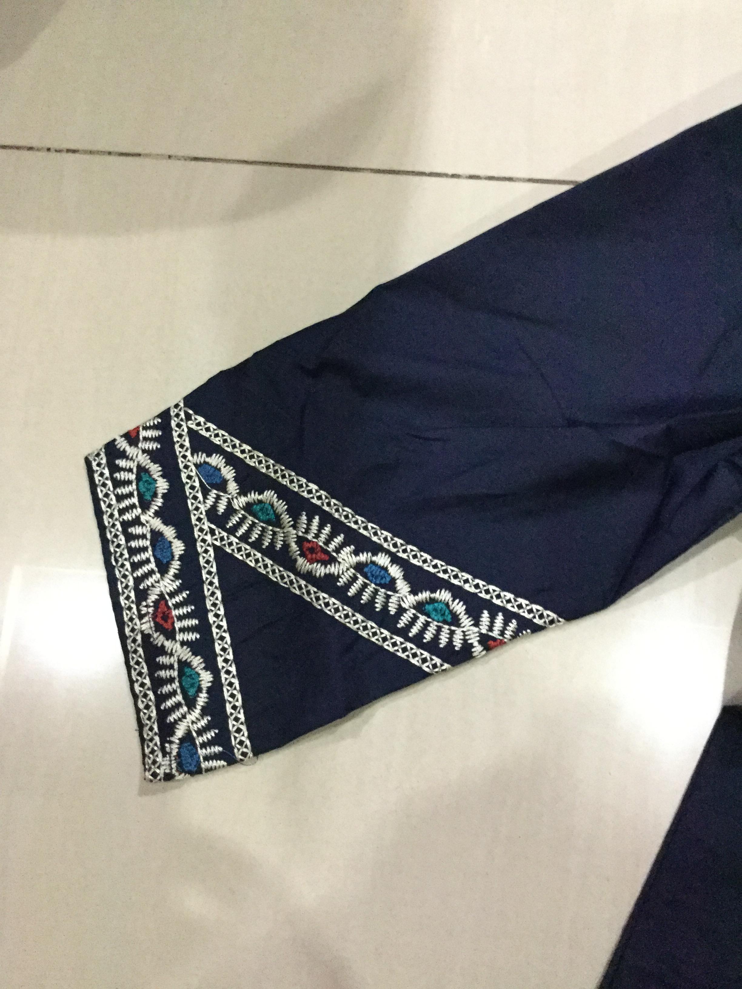 เดรสสั้นสีน้ำเงินผ้าร่ม เนื้อดี ใส่สบาย รหัสOU 98