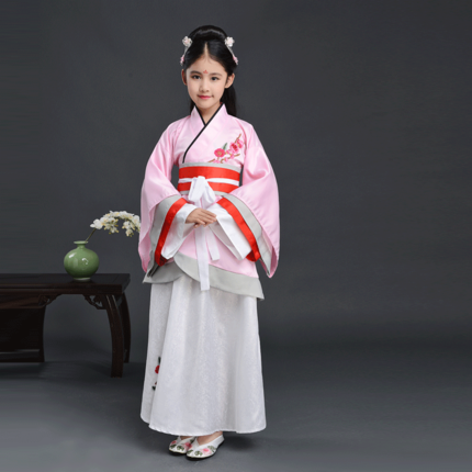 ชุดจีนฮั่น สีชมพูลายปัก รหัส QU 50 สินค้าพร้อมส่ง