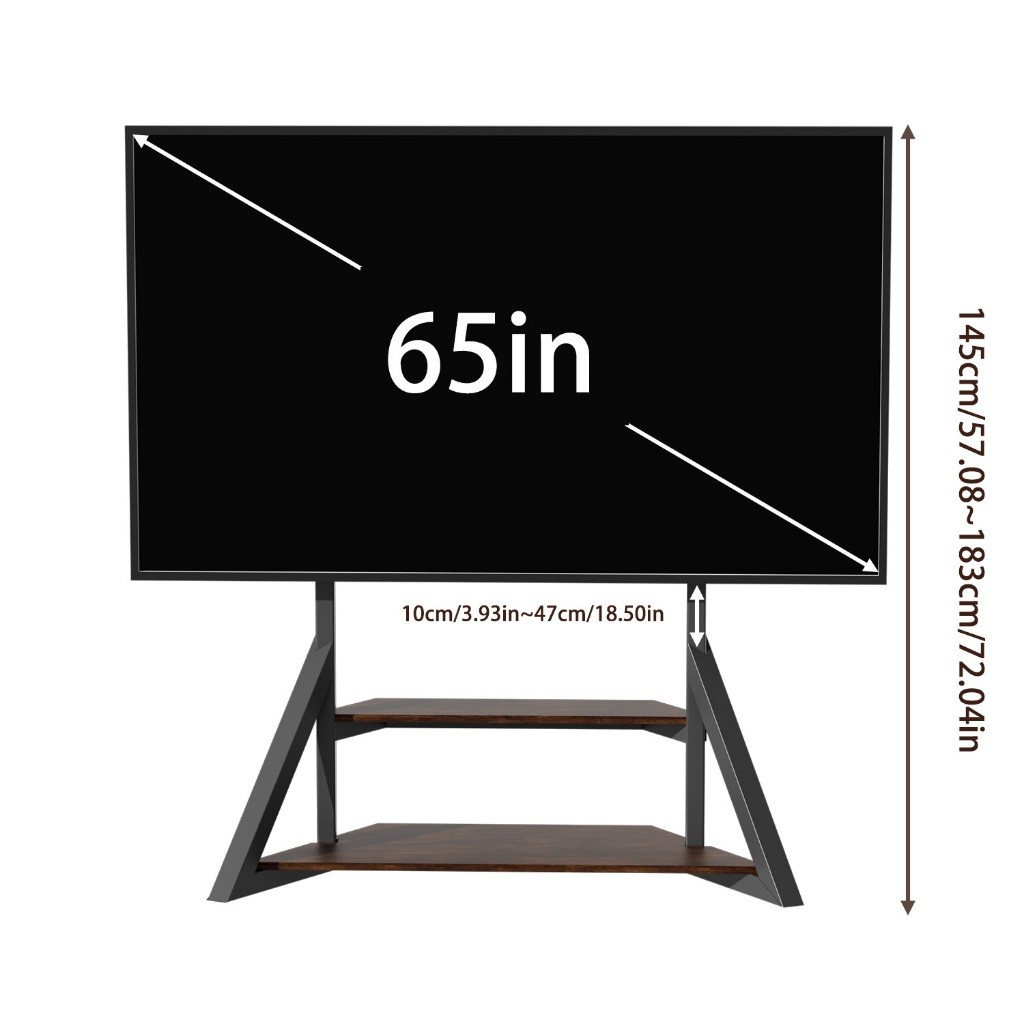 ปรับระดับความสูงได้ ระดับขาแขวนตั้งพื้น สำหรับทีวี 65-100 นิ้ว TV Stand สามารถเคลื่อนที่ได้ TV Bracket Floor TV Stand ประกอบใช้งานได้เองง่ายๆ!!!