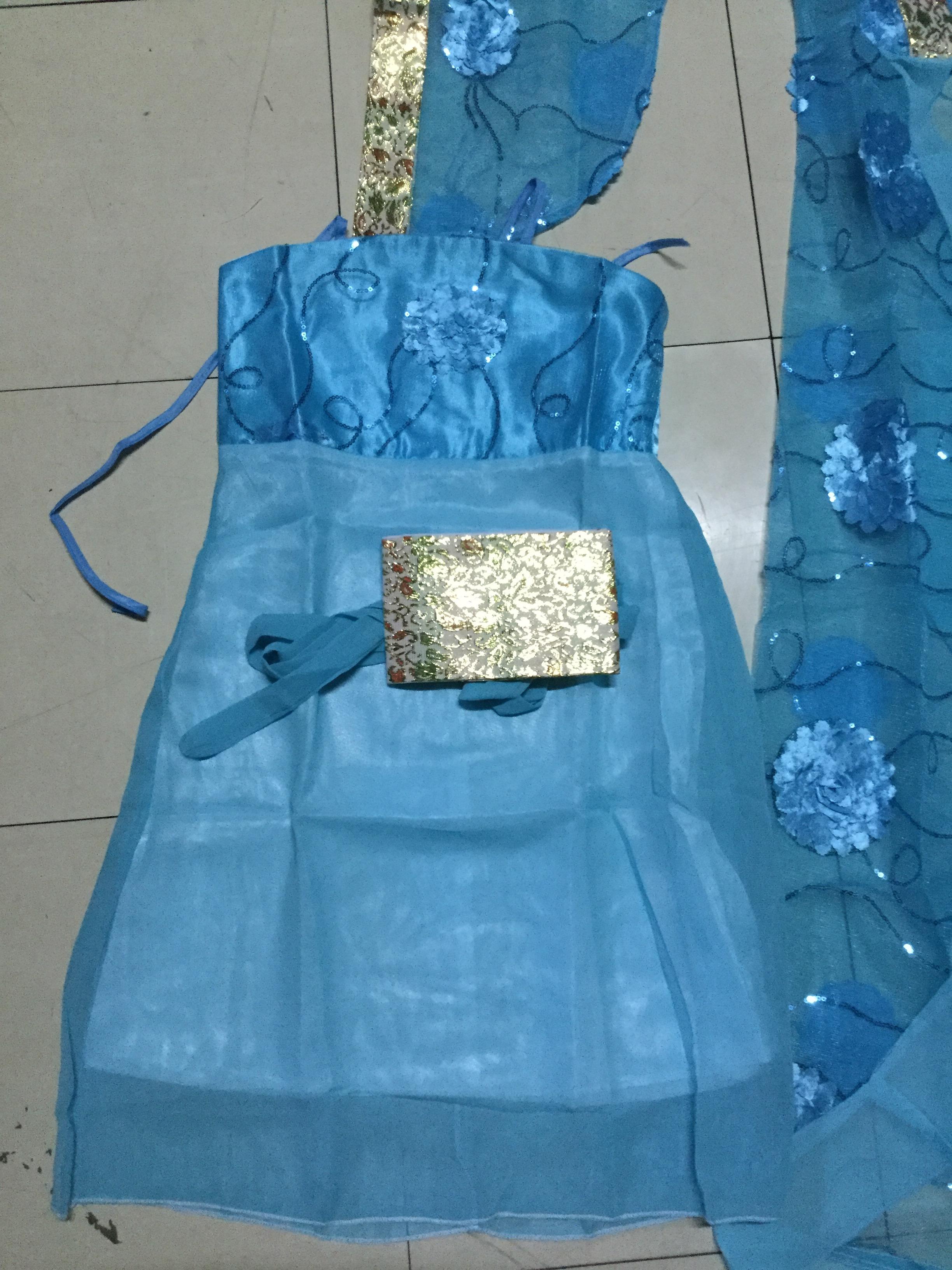 ชุดเด็กหญิงราชวงค์ถัง สีฟ้า. รหัส BP 90 สินค้าพร้อมส่ง