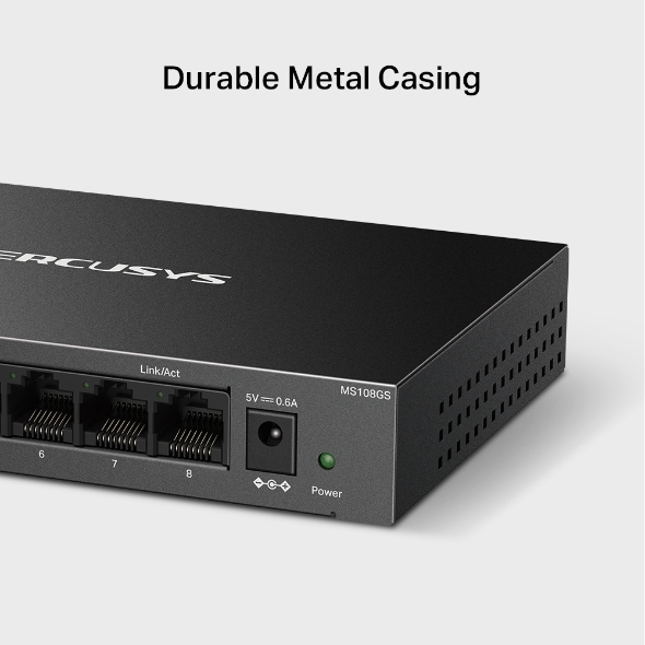 MS108GS 8-Port Gigabit Desktop Switch แบรนด์ MERCUSYS รับประกันสินค้า 3 ปี