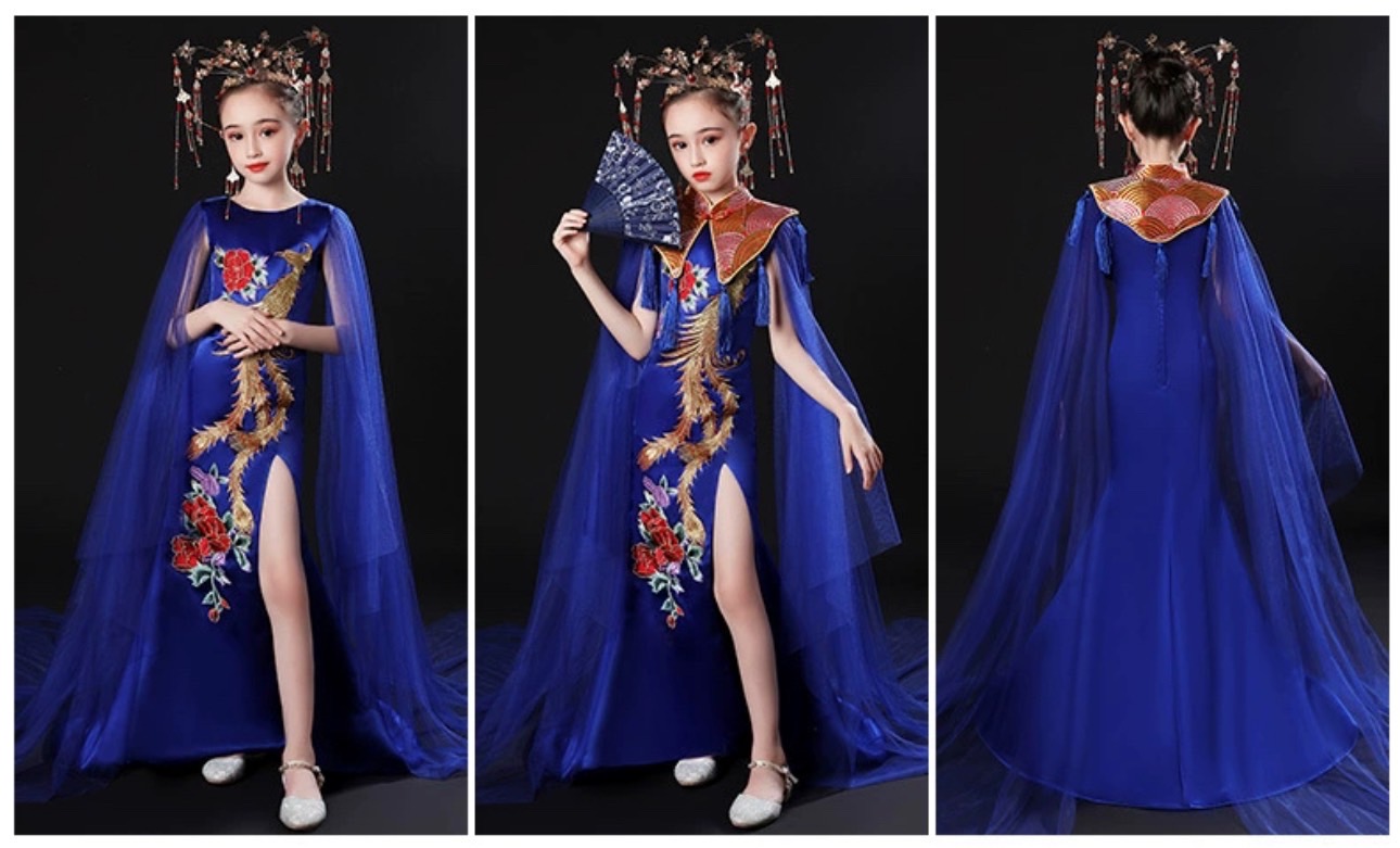 #ชุดเจ้าหญิงสีน้ำเงิน . รหัส HI215 สินค้าพร้อมส่ง