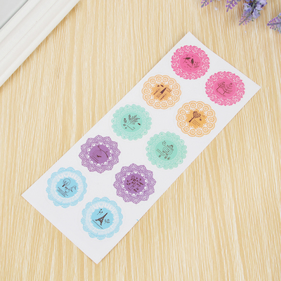 สติกเกอร์พลาสติกใส 10 ดวง 4.5cm หลายกสี แพค 5 แผ่น 50 ดวง