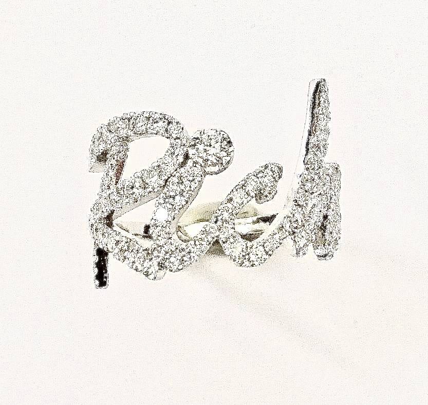 แหวนเพชรแท้ตัวอักษร Rich