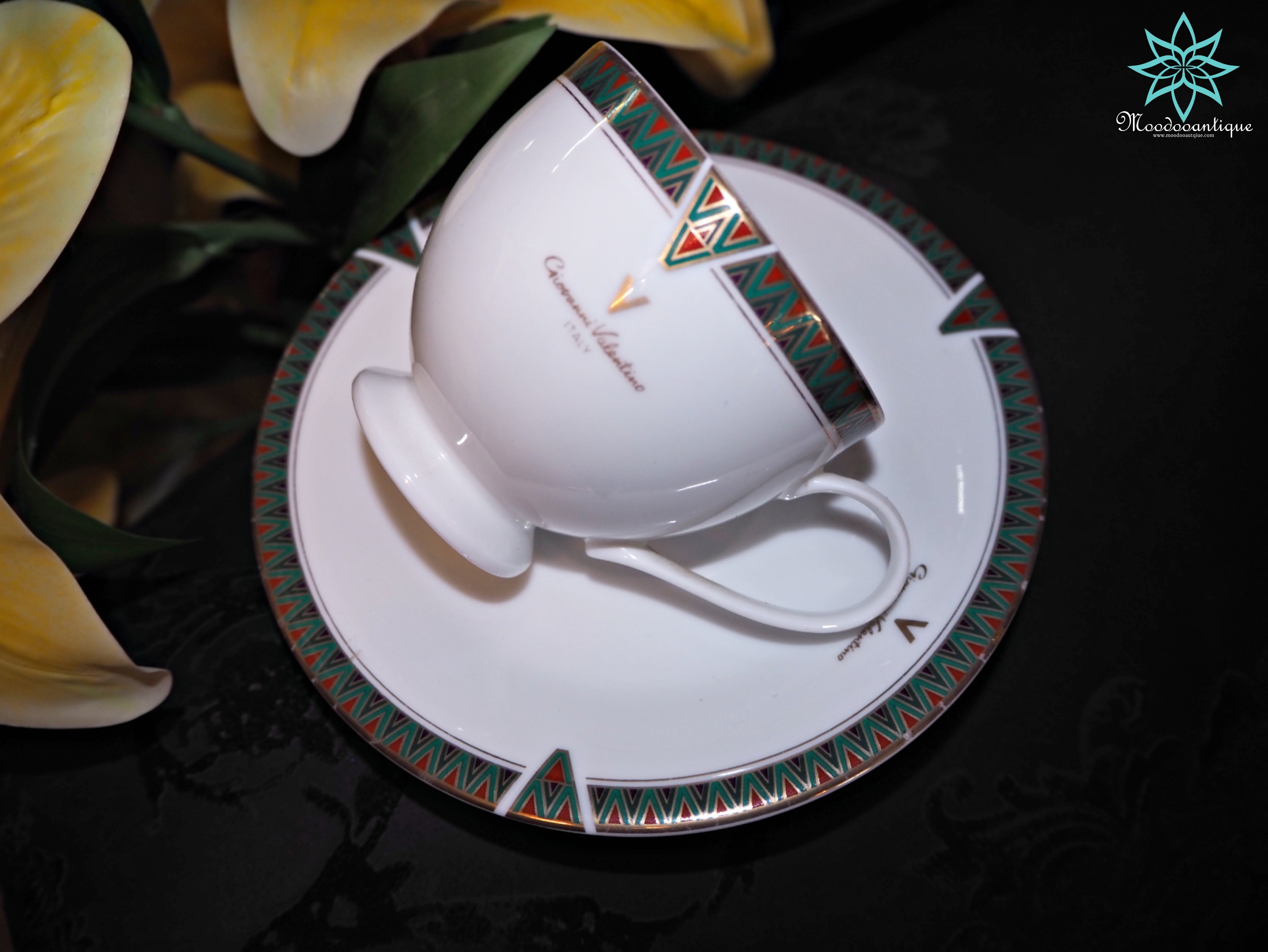 Giovanni valentino cup and saucer MOMOYAMA ITALY ถ้วยชาและจานรอง