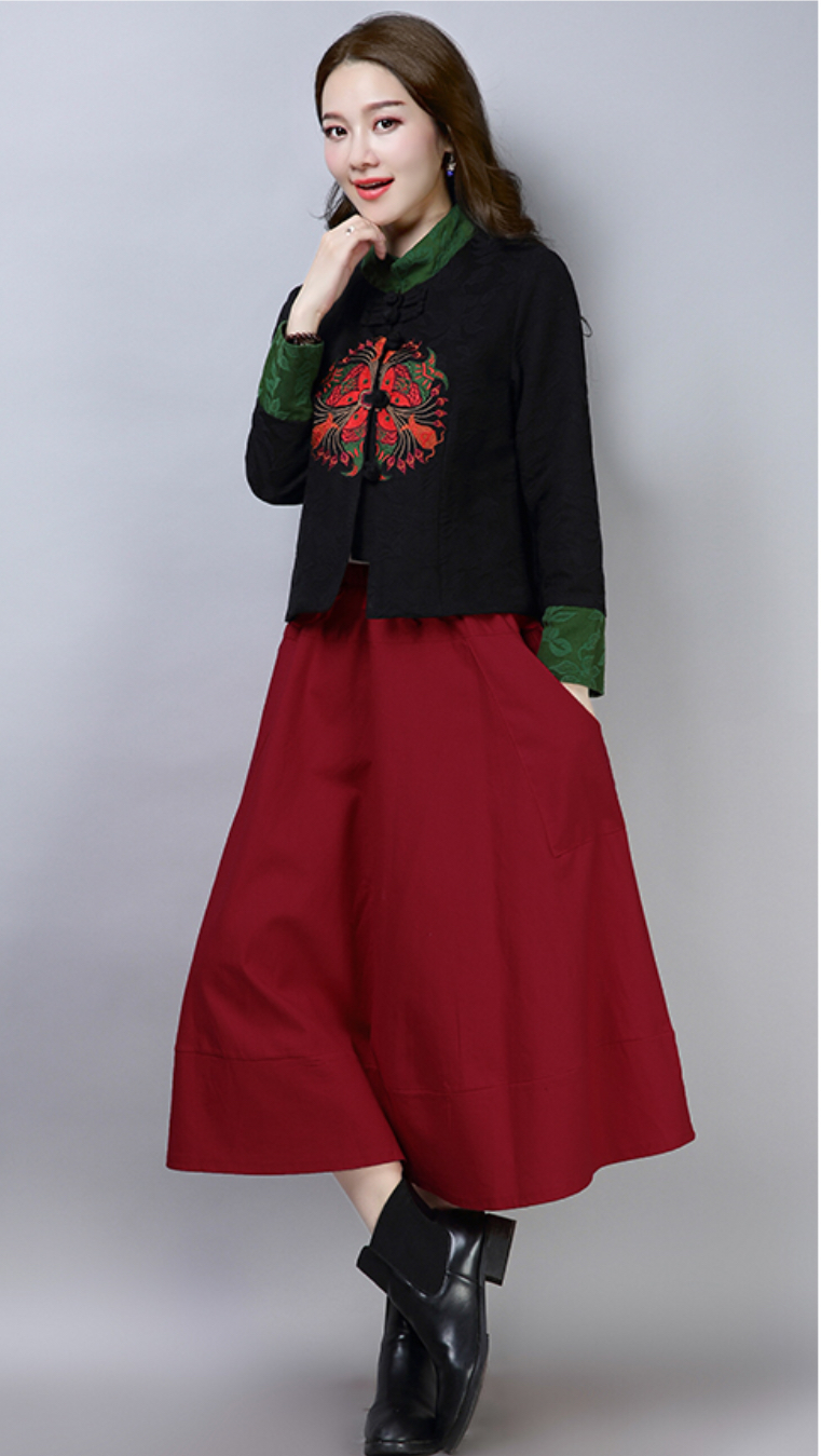 เสื้อผ้าฝ้ายผสมโพลี สีดำ รหัส JO62