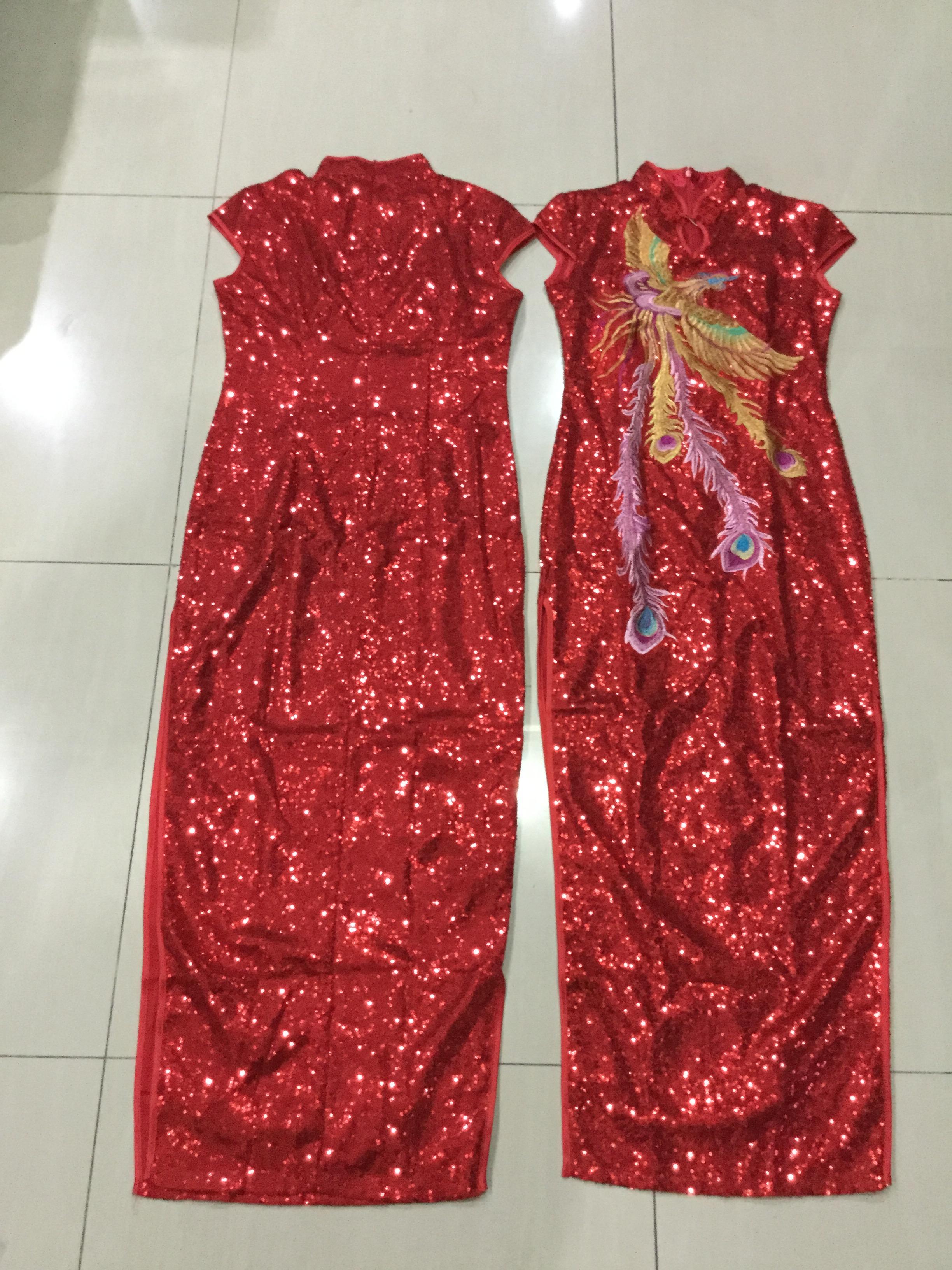 กี่เพ้ายาว สี Red phoenix รหัส HO 186 สินค้าพร้อมส่ง