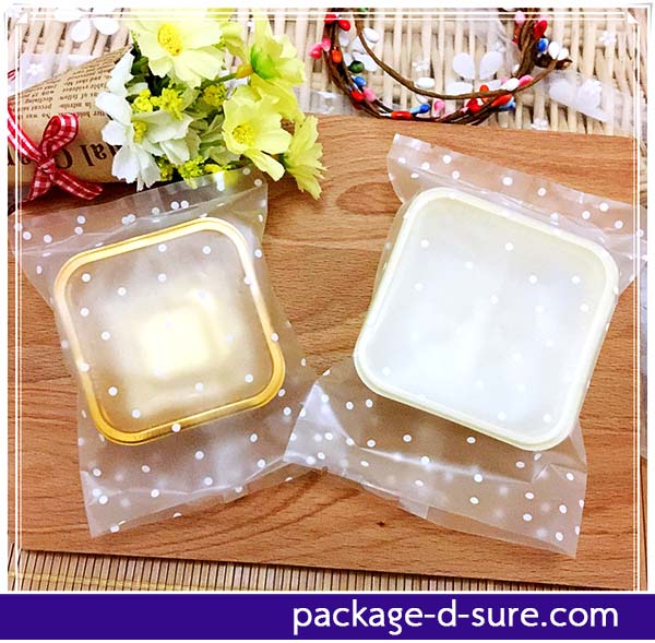 โปรโมชั่น//ถุงซีลกลาง ขอบเรียบ 9 x 11.5 เนื้อกึ่งขุ่น ลายจุด แพ็ค 100 ใบ